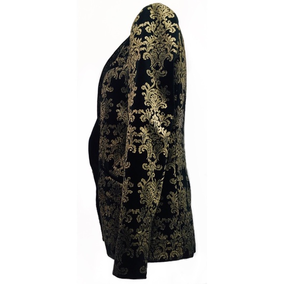 7 for All Mankind Metallic Brocade Velvet Blazer - Picture 4 of 6